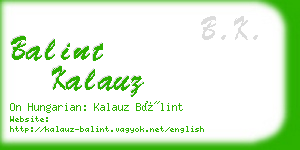 balint kalauz business card